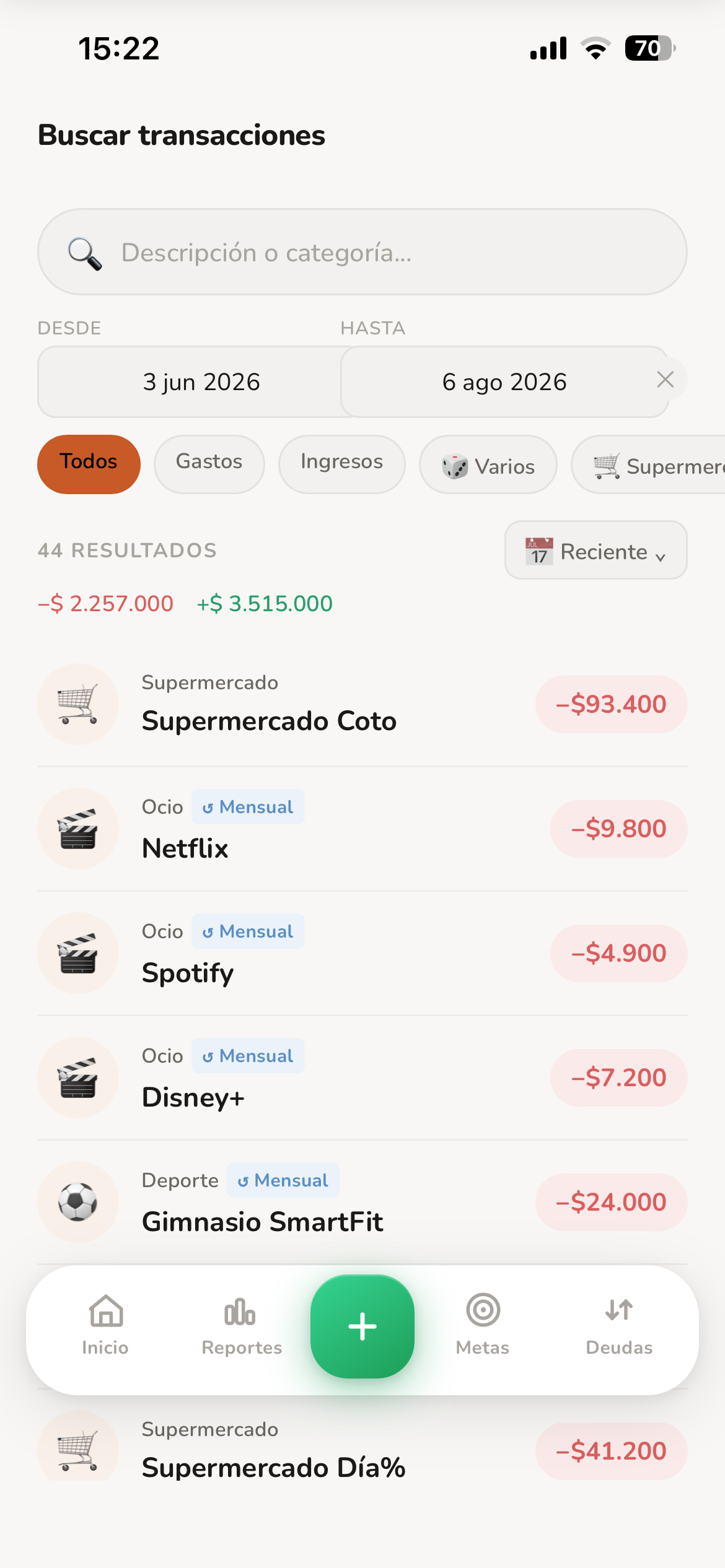 Buscar transacciones Finnex