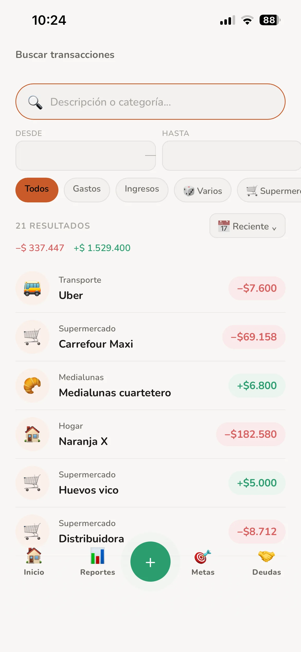 Buscar transacciones Finnex