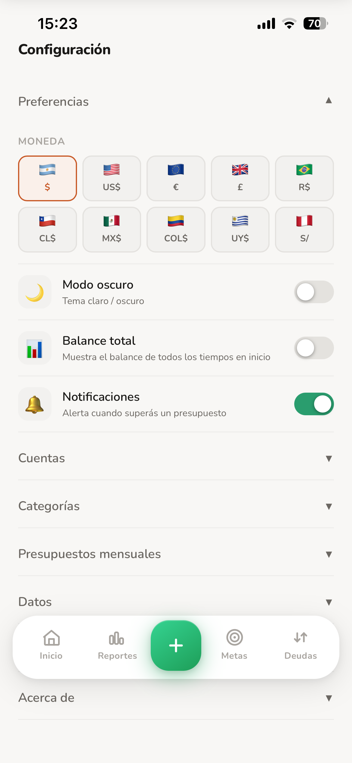 Configuración Finnex