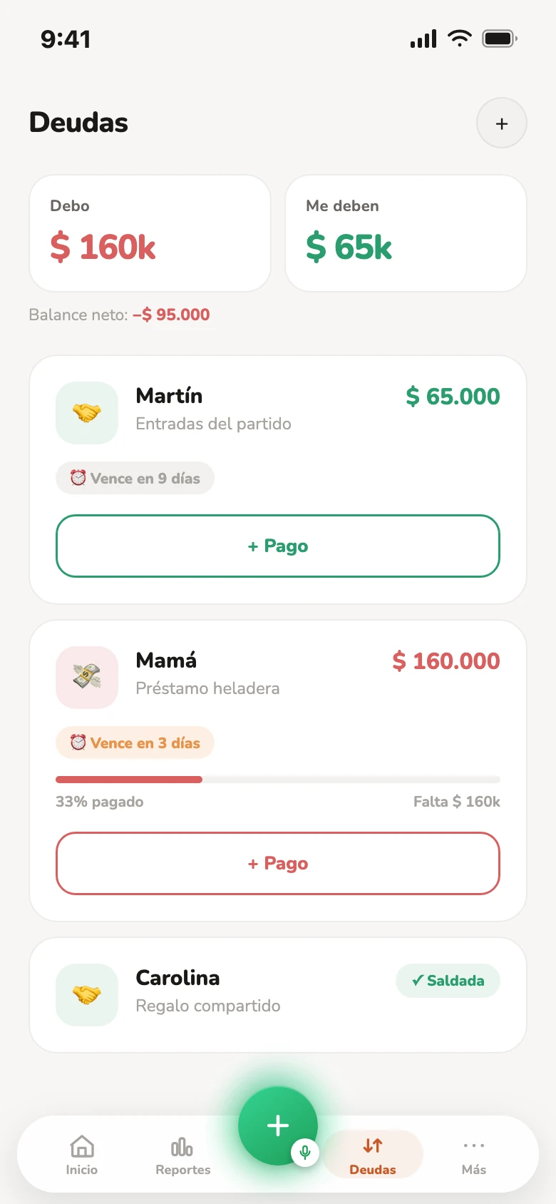 Deudas en Finnex