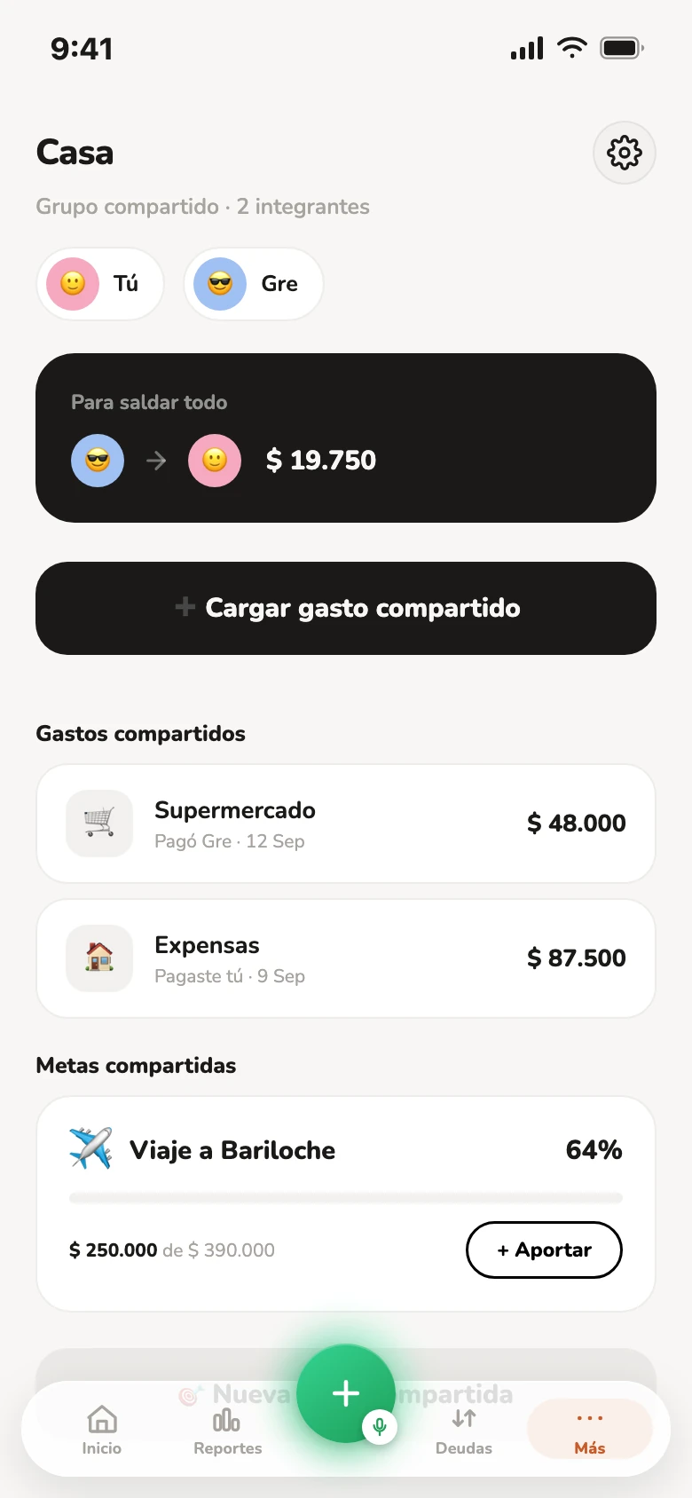 Grupo compartido en Finnex
